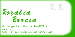 rozalia borcsa business card